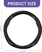 Car Steering Wheel Cover, 15 inch Carbon Fiber Steering Wheel Protector, Non-Slip Breathable Steering Wheel Cover, Four Seasons Universal Car Essential (Black)