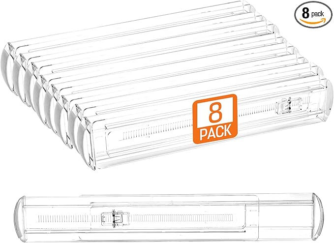 8 Pack Drawer Dividers for Clothes, 2.3" High 13"-21" Adjustable Drawer Dividers Expandable Dresser Drawer Organizer, Clear D