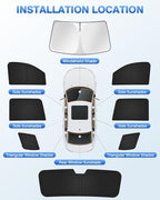 Sunshades for Chevrolet/Chevy Tahoe 2015-2020 Accessories Windshield Sun Shade Side Rear Window Shade Cover Sun Visor Shield Privacy Protection Keep Vehicle Cool Black 8PCS