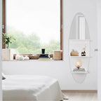 Homaterial 3-Tier Floating Shelf, Space-Saving Surfboard Shaped Vertical Wall Mounted Shelf, Home Decor for Bedroom, Bathroom