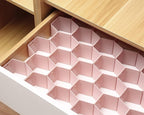 Drawer Splitter 16-piece Set Adjustable Honeycomb Organizer Tie Sock Organizer Underwear Panties Cosmetic Sorter (Pink)