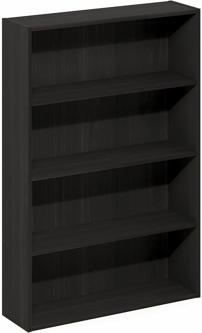 Furinno Basic Book Shelf, 4-Tier Bookcase with Open Shelf, Bookshelf, Cube Storage Organizer, 6 x 24 x 35, for Living Room, B