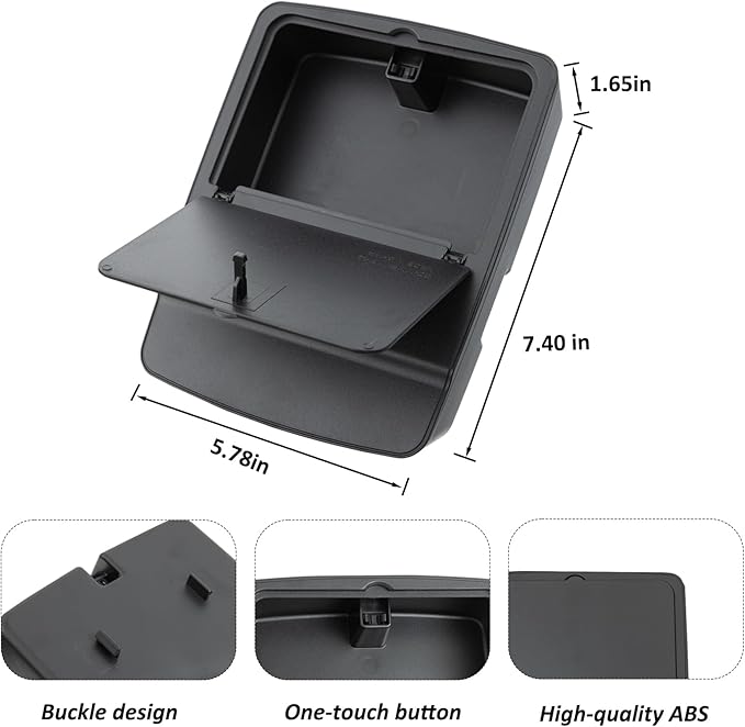 JKCOVER Center Console Hidden Organizer Box Compatible with Jeep Wrangler JK/JKU 2011-2016 2017 2018 Accessories Armrest Secret Compartment One-Touch Hidden Storage （Patent Design）