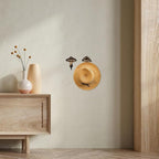 AHANDMAKER 2 Sets Wooden Mushroom Wall Hooks Key Holder, Wall Mounted Mushroom Decor Hanger for Room Keys Home Decor