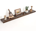 Floating Shelves for Wall Decor, 8 Inch Deep Rustic Solid Elm Wood Floating Shelves Wall Mounted, Wall Shelves with Invisible