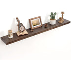 Floating Shelves for Wall Decor, 8 Inch Deep Rustic Solid Elm Wood Floating Shelves Wall Mounted, Wall Shelves with Invisible