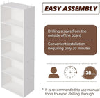 Wooden 5 Cube Storage Organizer, White 5 Tier Bookcase Bookshelf Freestanding Storage Display Organizer, Versatile Cubes Open