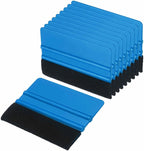 HARFINGTON 10pcs Car Vinyl Scraper 4inch Vinyl Squeegee Felt Edge Squeegee Tool for Car Window Tint Wallpaper Decal Sticker Installation Crafts Car Wrap Paste, Blue