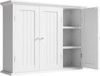 ChooChoo Bathroom Wall Cabinet with 3 Doors, Laundry Cabinet Wall Mounted, Medicine Cabinet with Adjustable Shelves, Hanging 