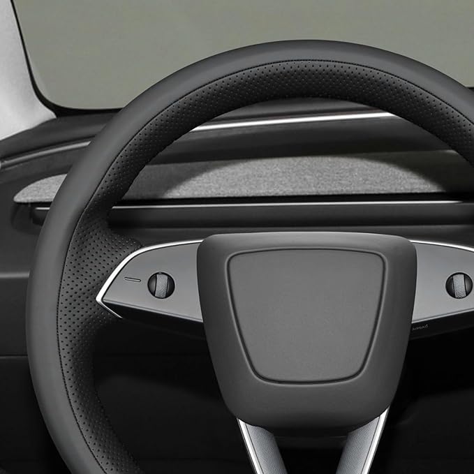 MEWANT DIY Stitching 3D Style Steering Wheel Cover Wrap for Tesla Model 3 Highland 2023-2025/Model Y 2025 Highland for Tesla Model 3/Model Y Accessories(3D Style)