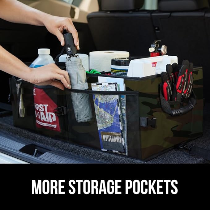 GORILLA GRIP Large Capacity Sturdy Trunk Storage Organizer, Slip and Water Resistant Collapsible Organization Container for