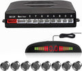 Car Auto Reverse Parking Sensor System with 8 Parking Sensors Distance Detection + LED Distance Display + Sound Warning (Gray Color)
