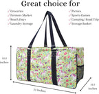 NGIL Extra Large Utility Tote Reusable Grocery Bag Oversized Collapsible for Groceries, Storage, Picnic, Beach (Unicorn-Navy)