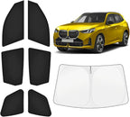 KUST Car Window Shades for BMW X3 2025-2026 Windshield Sun Shade Side Window Cover UV Block Privacy Protection X3 Accessories for Camping Blackout Rear Back Full Set 7PCS