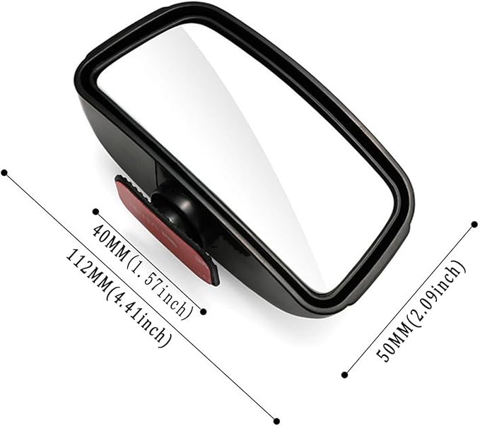 Blind Spot Mirror for Cars - Auto Adjustable Wide Angle Convex Rear View Mirror - Stick On Design
