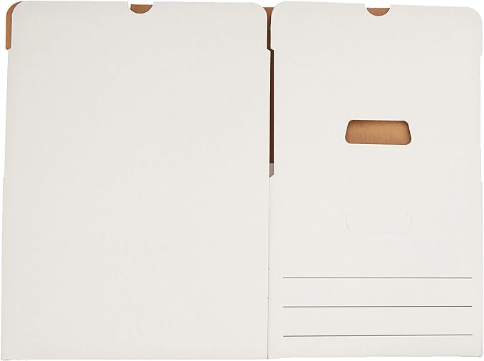 Amazon Basics Medium Duty Storage/Filing Boxes with Lid and Handles, Legal/Letter Size, 12-Pack, White, 16.2" L x 12.5" W x 1