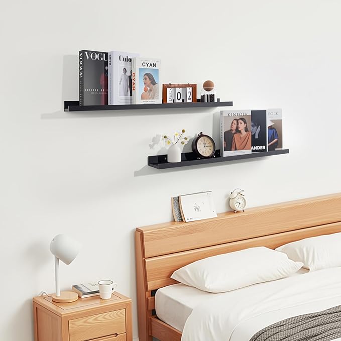 NEXHOME PRO Floating Shelves for Wall Set of 2,36 Inches Picture Ledge Shelf, Kids Bookshelf Wall Mounted for Living Room Bed