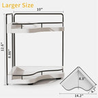 2-Tier Corner Bathroom Counter Organizer with Embedded Screw Holes, Secure & Stable Wood Vanity Shelf for Makeup and Skincare