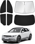 Windshield Sun Shade for Hyundai Ioniq 5 2022-2025 2026 Ioniq 5 Accessories Sunshade Side Rear Window Shade Cover Sun Visor Shield Privacy Protection Keep Vehicle Cool Black 6PCS