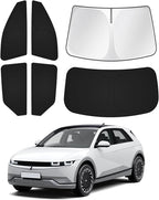 Windshield Sun Shade for Hyundai Ioniq 5 2022-2025 2026 Ioniq 5 Accessories Sunshade Side Rear Window Shade Cover Sun Visor Shield Privacy Protection Keep Vehicle Cool Black 6PCS