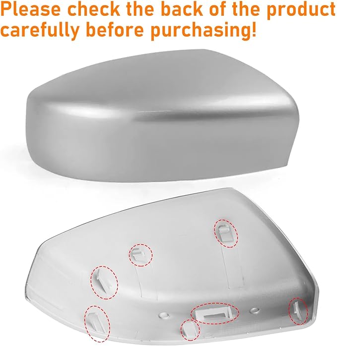Moonlinks Compatible with Nissan Sentra 2013 2014 2015 2016 2017 2018 2019 Side Mirror Cover Replacement,Silver Left Driver & Right Passenger Side Door Rearview Side Mirror Cap Without Turn Signal