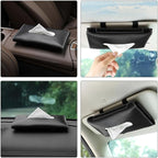 Cabilock Car Visor Tissue Holder Pu Napkin Case for Easy Access Stylish Sun Visor Organizer Quick Installation and Dirt-Resistant Design for Vehicle Accessories