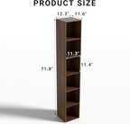 6 Cube Storage Organizer, Narrow Open Shelf Bookcase, Freestanding 6 Tier Low Display Bookshelf for Home Office, Living Room,