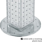 Azar Displays 700220-CLR Pegboard 4-Sided Revolving Counter Display, Clear Translucent Color