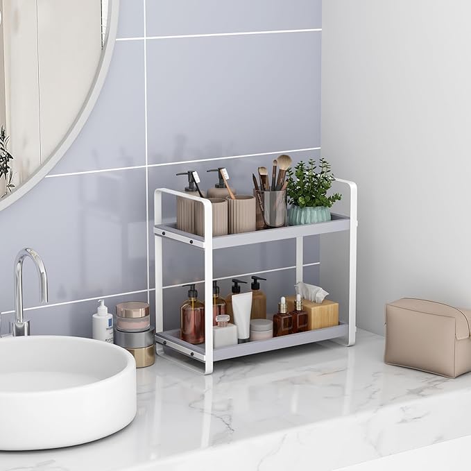 HNRLOY Bathroom Counter Organizer,Bathroom Countertop Organizer,Counter Shelf,Countertop Storage,Organization and Storage,Mak