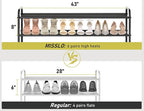 MISSLO 3-Tier Long Shoe Rack for Closet Shoe Organizer for Closet Floor Entryway Storage Stackable Wide Shoe Shelf Stores 24 