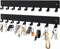 Key Holder Wall Mounted with 18 Hooks, Metal Key Organizer Rack, Black Key Hanger for Entryway, Kitchen, Living Room, Office,