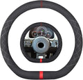 Suede D Shape Steering Wheel Cover,Compatible with Volkswagen Beetle Passat Golf Polo Tiguan Atlas Jetta SuedeLeather Sport Non-Slip Wheel Cover Car Accessories 15 inch for Man and Women