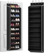 REGELETO 10 Tiers Large Size Over the Door Shoe Organizer Storage, Hanging Shoe Rack for Door with Deep Pockets, Fit 20 Pairs