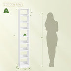 Hzuaneri Bookcase, Tall Narrow Bookshelf, Open Display Storage Shelf, Skinny Cube Book Shelf with Adjustable Shelves, CD Rack