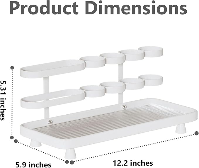 YOOLENS Electric Toothbrush Holder for Bathroom Countertop 5 Metal Slots Toothpaste Razor Mouthwash Organizer, White