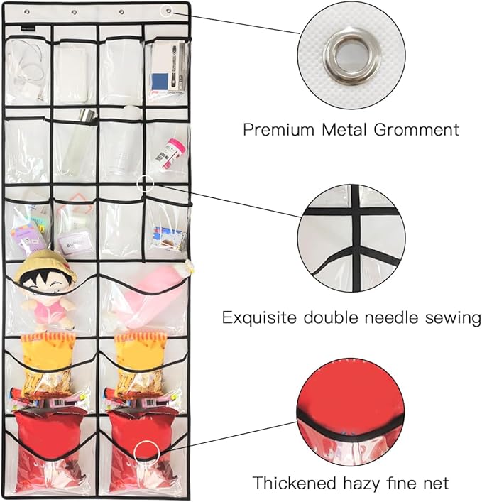 Extra Large Hanging Crystal Clear Over Door Shoe Organizers, Closet Shoe Organizer Shoe Rack Organizer Shoe Storage, 12+6Pock
