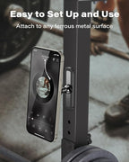 APPS2Car Magnetic Phone Holder for Gym, Alloy Base & Ball Joint, Attach to Metal Surfaces, Dual Magnetic Phone Mount for MagSafe iPhone 12-17 Series