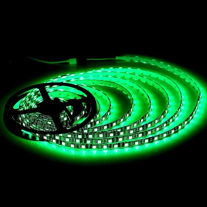 SUPERNIGHT LED Strip Lights, 16.4FT 5M SMD 5050 Waterproof 300LEDs RGB Color Changing Flexible LED Light Strip for Bedroom, TV Back Lighting, Christmas, Valentine's Day (Black PCB) 2 Pcs