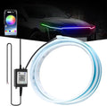 Ultra Thin LED Hood Light Strip, RGB Illusory Color Beam Kit, Multicolor Flexible LED Daytime Running Strip Lights for Cars, Trucks, Pickups, SUVs, etc (70in)