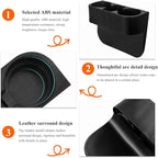 DXNQ Car Cup Holder Gap Filler Organizer, Multifunctional Auto Front Console Gap Filler with Cup Holder, Leather Extra Cup Ho
