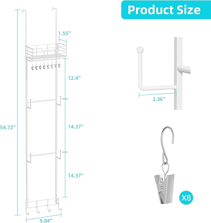 VITVITI Over the Door Hat Rack Organizer, 4 Tier Cowboy Baseball Cap Hat Rack for Door Wall Mounted, Metal Over Door Hanging 