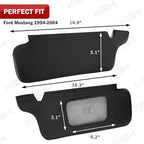 KBH Sun Visor Cover for Ford Mustang 1994-2004, Vinyl Leather Trim, Car Sunvisor Protector Covering, Left and Right Side, Anti-Scratch, Black (Leather Covers Only)