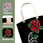 Car Trash Can, Cute Car Trash Bag, Hanging Car Organizer and Storage Bag, Trash Bin for Car Accessories, Vehicle, Travelling, Camping Cool Skull hand and Rose