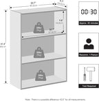 Furinno Reed Closet Organizers and Storage, 3-Tier Reversible Closet Shelves, Closet Organization Shelf, 9.7 x 23.7 x 31.5, f