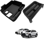 Muslogy Center Console Organizers Compatible with 2020-2025 2026 Toyota Corolla & 2022-2026 Corolla Cross Accessories Dashboard Insert Behind 8-inch Screen & Middle Console Tray 2PCS