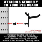 PegPro® 1" Hooks Kit for Standard “Wood Fiber” pegboard – Durable Plastic Pegboard Hooks - for Garage, Kitchen, Craft Room, a