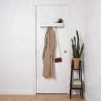 xympo Modern Wall-Mounted Coat Rack with Shelf – Heavy-Duty Steel, 5 Sturdy Hooks, Powder-Coated Finish, Space-Saving Entrywa