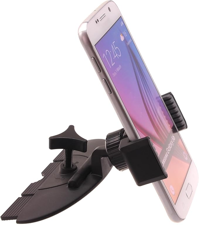 Car Mount CD Slot Holder Compatible with Samsung Galaxy S25 Ultra, Cradle Swivel Dock Strong Grip CD Player Slot