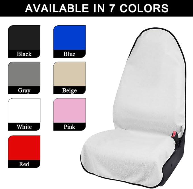 Waterproof Car Towel Seat Cover, Sweating Non-Slip Premium Towel Carseat Cover Protector, Universal Soft Machine Washable Car
