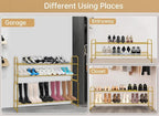 KEETDY 2-Tier Long Shoe Rack for Closet Metal Shoe Organizer for Entryway, Wide Stackable Shoe Storage Shelf with Sturdy Wire